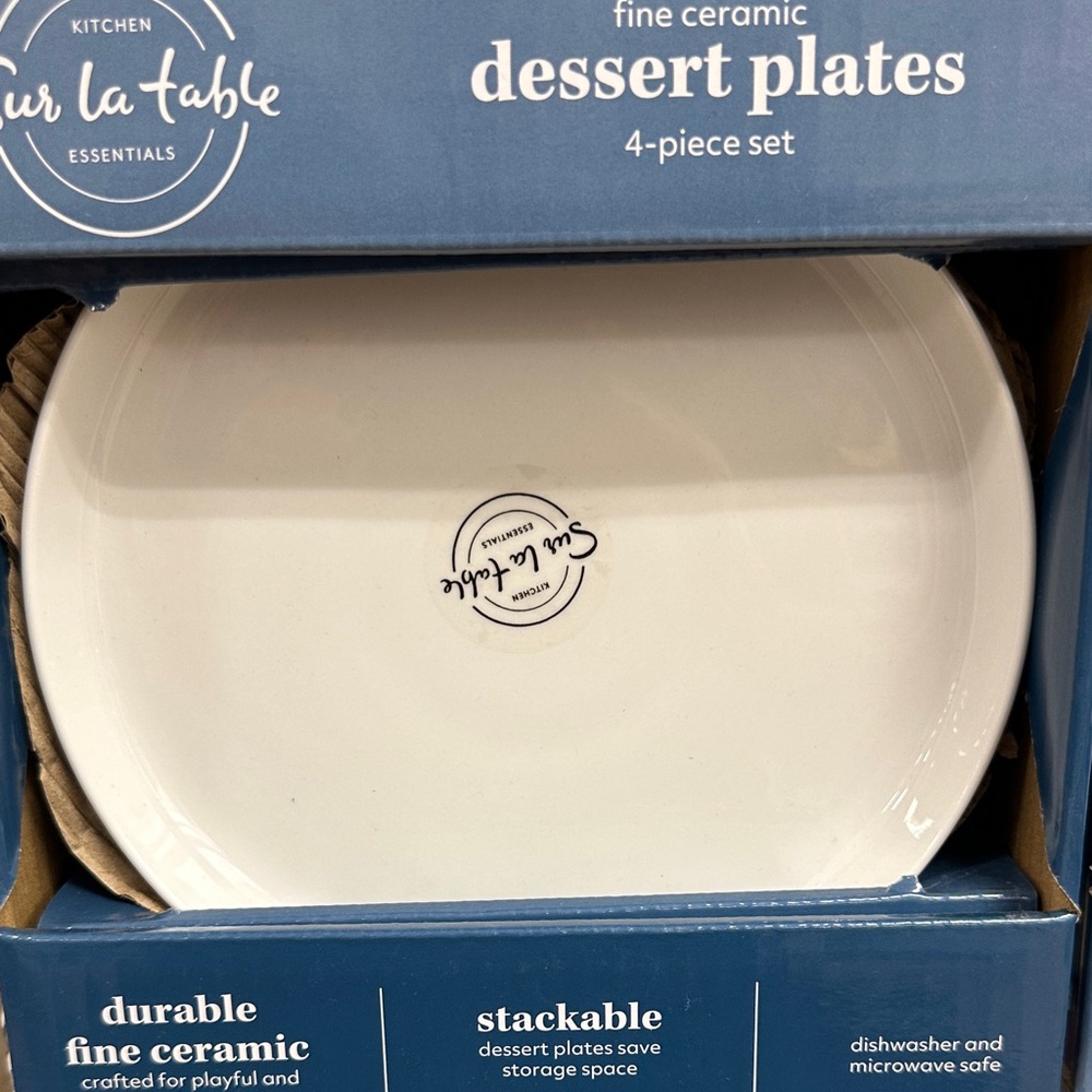 Sur La Table Essentials White Salad/Dessert Plates - 4-Piece Set